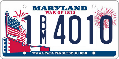 MD license plate 1BM4010