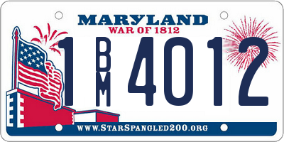 MD license plate 1BM4012