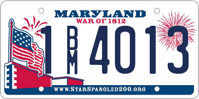 MD license plate 1BM4013