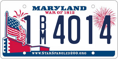 MD license plate 1BM4014