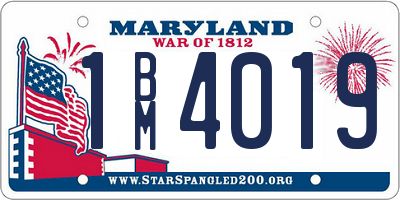 MD license plate 1BM4019