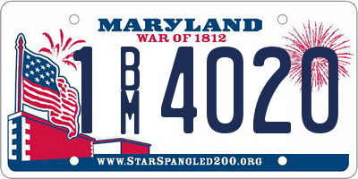 MD license plate 1BM4020