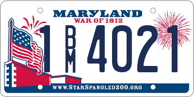 MD license plate 1BM4021