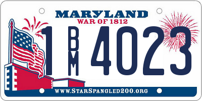 MD license plate 1BM4023