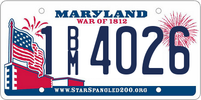 MD license plate 1BM4026