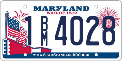 MD license plate 1BM4028