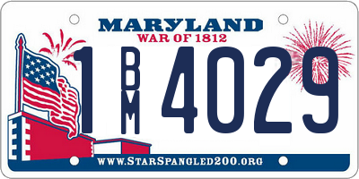 MD license plate 1BM4029