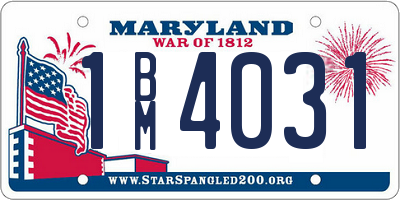 MD license plate 1BM4031