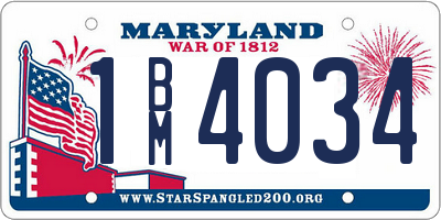 MD license plate 1BM4034