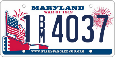 MD license plate 1BM4037