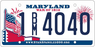 MD license plate 1BM4040