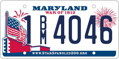 MD license plate 1BM4046