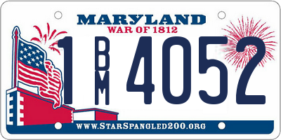 MD license plate 1BM4052