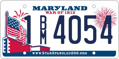 MD license plate 1BM4054