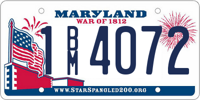 MD license plate 1BM4072