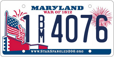 MD license plate 1BM4076