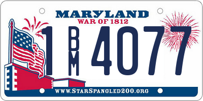 MD license plate 1BM4077
