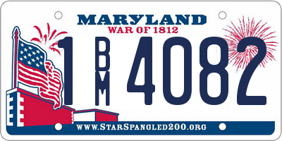 MD license plate 1BM4082