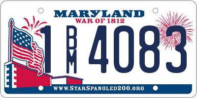 MD license plate 1BM4083