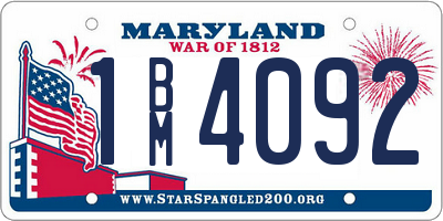 MD license plate 1BM4092