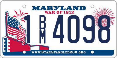 MD license plate 1BM4098