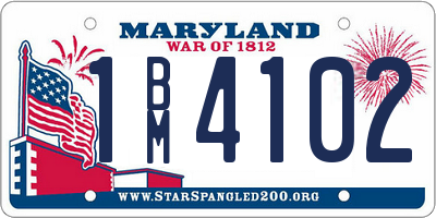 MD license plate 1BM4102