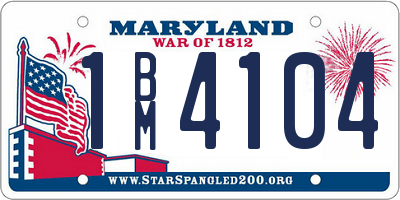 MD license plate 1BM4104