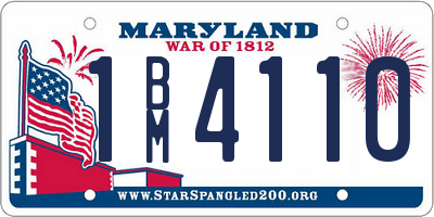 MD license plate 1BM4110