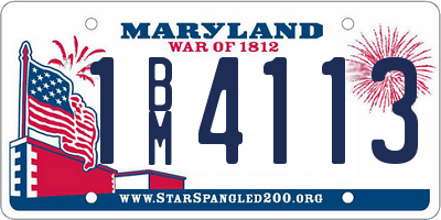 MD license plate 1BM4113