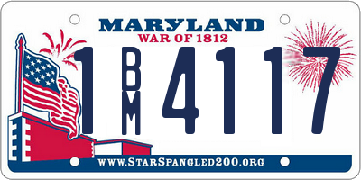 MD license plate 1BM4117