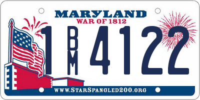 MD license plate 1BM4122