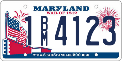 MD license plate 1BM4123