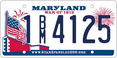 MD license plate 1BM4125