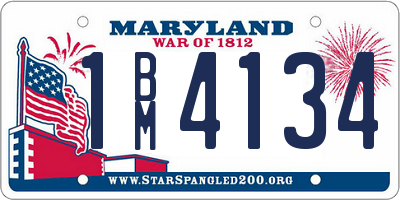 MD license plate 1BM4134