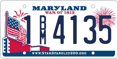 MD license plate 1BM4135