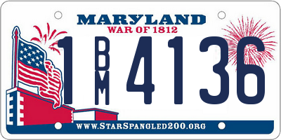 MD license plate 1BM4136