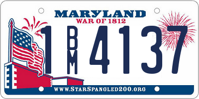 MD license plate 1BM4137