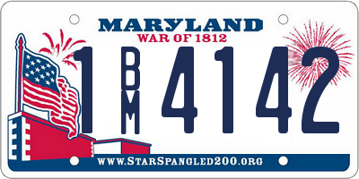 MD license plate 1BM4142