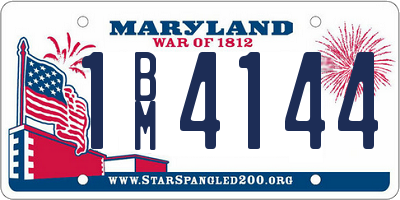 MD license plate 1BM4144