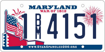 MD license plate 1BM4151