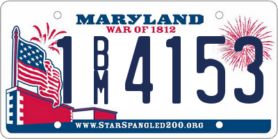 MD license plate 1BM4153