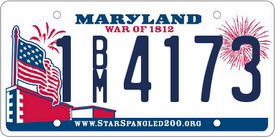 MD license plate 1BM4173