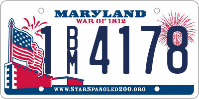 MD license plate 1BM4178