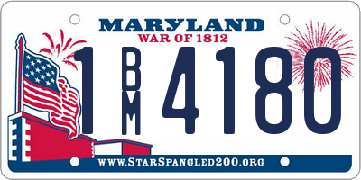 MD license plate 1BM4180