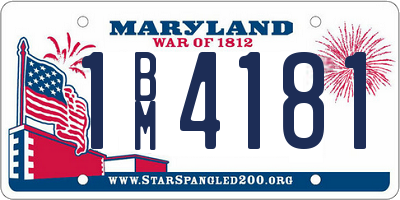 MD license plate 1BM4181