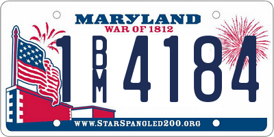 MD license plate 1BM4184