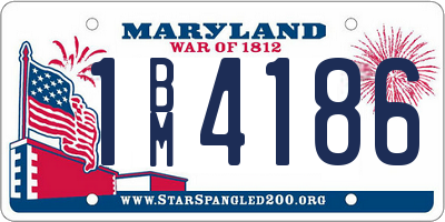 MD license plate 1BM4186