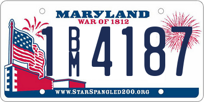 MD license plate 1BM4187