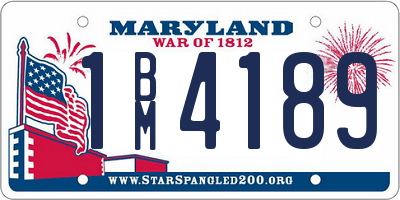 MD license plate 1BM4189