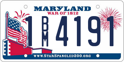 MD license plate 1BM4191